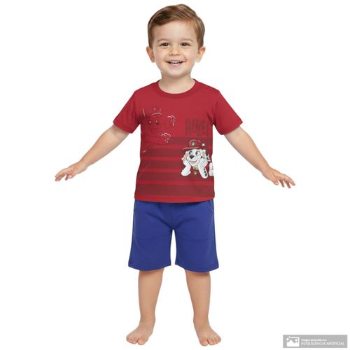 Camiseta roja con estampado de Paw Patrol para niño