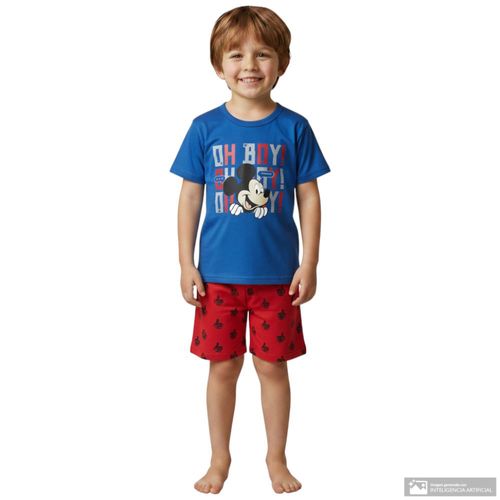 Conjunto de 2 piezas multicolor con estampado de Mickey Mouse para niño