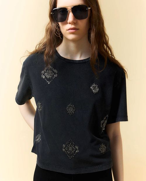 Camiseta Sfera gris manga corta para mujer