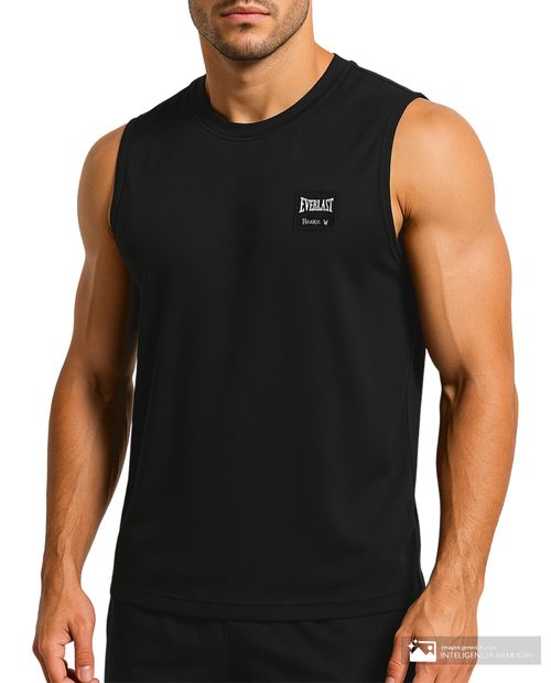 Camiseta deportiva Everlast negra texturizada para hombre