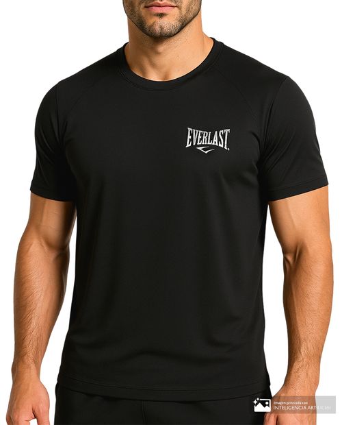 Camiseta deportiva Everlast negra texturizada para hombre