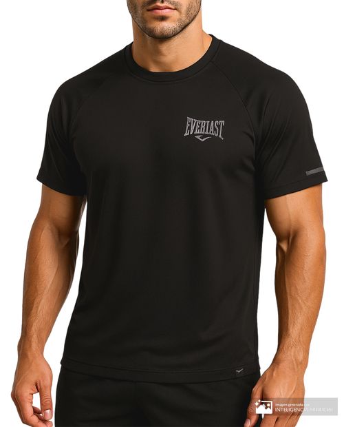 Camiseta deportiva Everlast negra texturizada para hombre