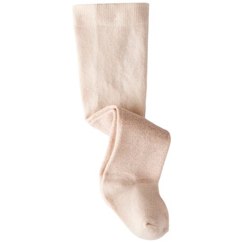 Medias beige sólido para bebé niña