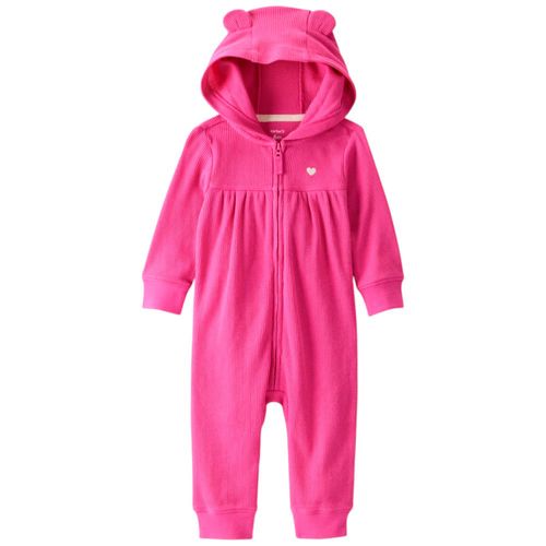 Jumpsuit rosado con gorro para bebé niña