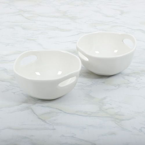 Set de 2 bowls Handles de porcelana 12x6 cm