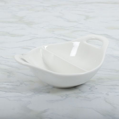 Bowl Handles de porcelana con división 13x16 cm