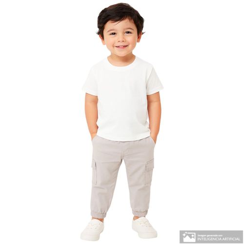 Pantalón cargo gris sólido para niño