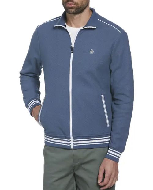 Chaqueta Penguin azul texturizada para hombre