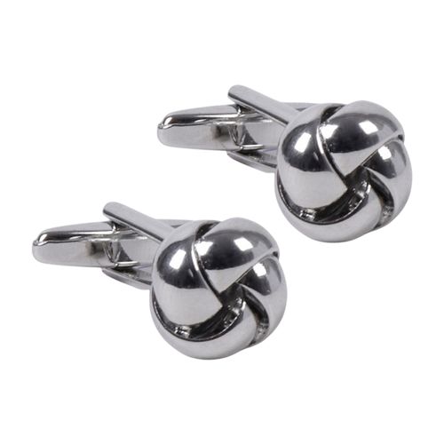 Mancuernillas Umo Lorenzo plateadas de nudo para hombre