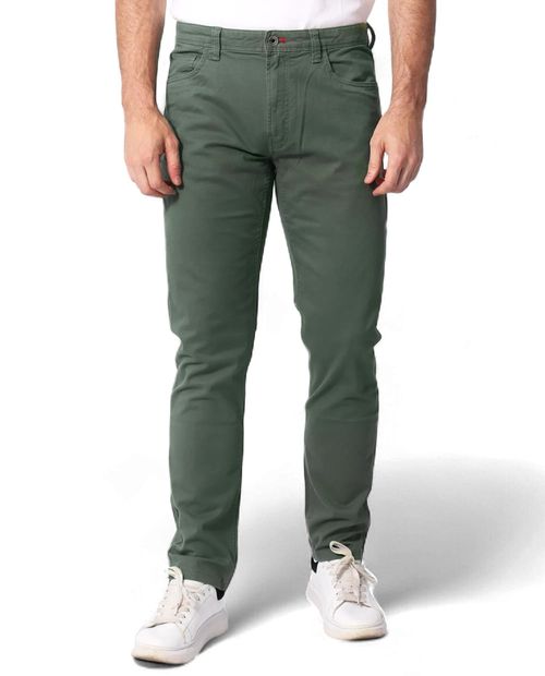 Pantalón casual Izod verde oscuro sólido para hombre