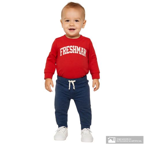 Conjunto de 2 piezas multicolor con estampado Freshman para bebé niño