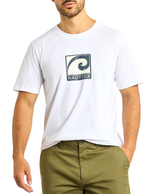 Camiseta Nautica blanca estampada para hombre