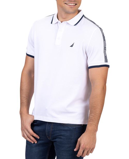 Camisa polo Nautica classic fit blanca sólida para hombre