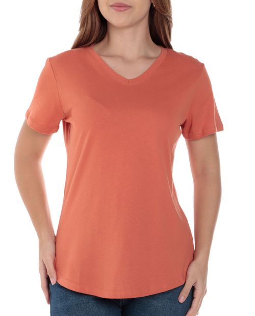 Camiseta Nicolle anaranjada manga corta para mujer