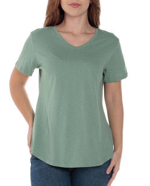 Camiseta Nicolle verde manga corta para mujer