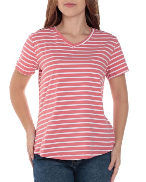 Camiseta Nicolle rayada manga corta para mujer