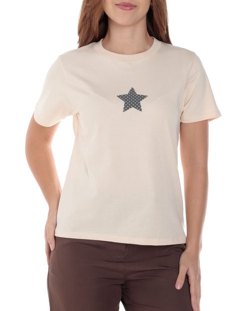 Camiseta Orange beige manga corta para mujer