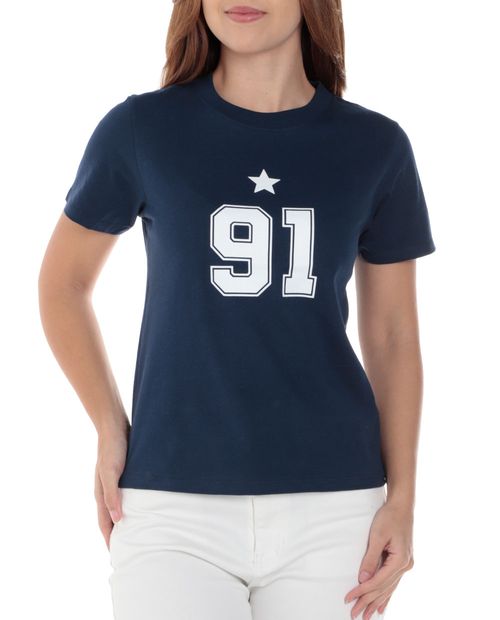 Camiseta Orange estampada manga corta para mujer