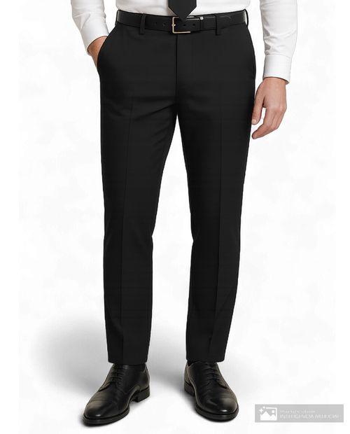 Pantalón formal Unexpected slim fit negro sólido para hombre