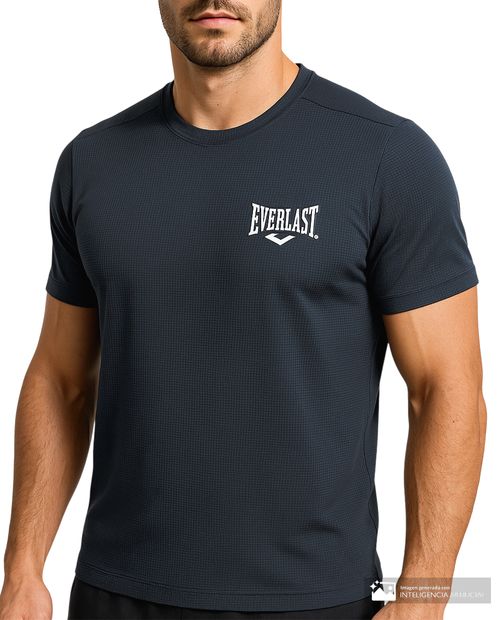 Camiseta deportiva Everlast azul navy con puntos para hombre