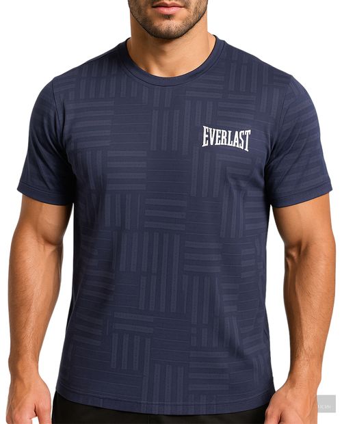 Camiseta deportiva Everlast azul navy cuadriculada para hombre