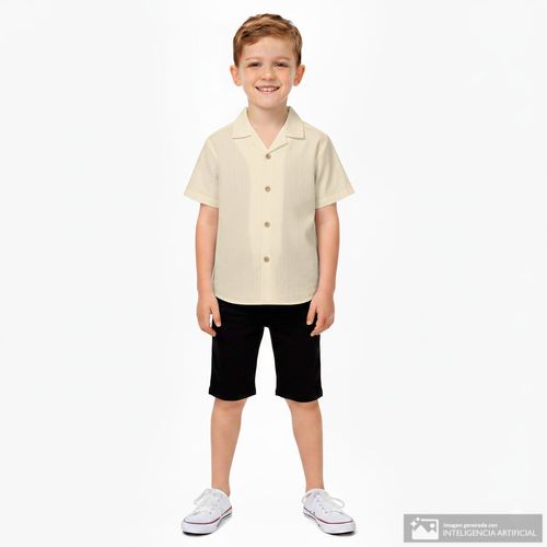 Camisa amarilla con textura para niño