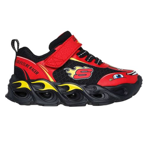 Zapato deportivo casual Skechers negro/rojo para niño bebé