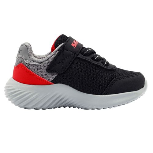 Zapato deportivo casual Skechers negro/rojo para niño bebé