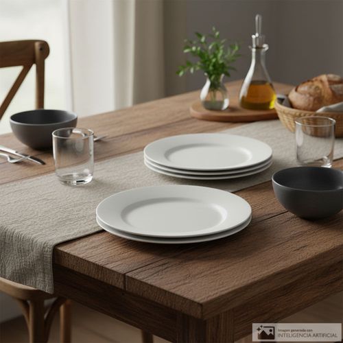 Set de 4 platos de porcelana 19 cm