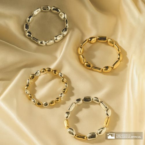 Set de 4 pulseras multicolor 2mm-22.86 cm para mujer