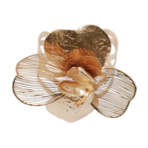 Brazalete de flor dorado 6cm-19.05 cm para mujer