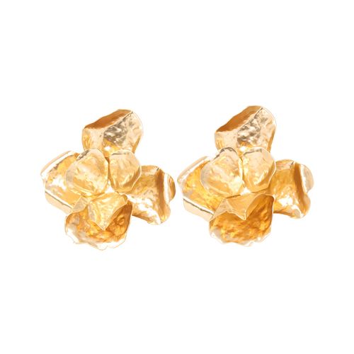 Aretes de flor color dorado para mujer