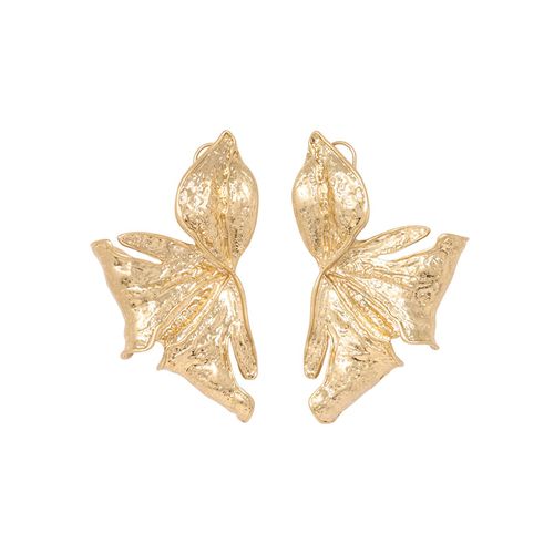 Aretes de hoja color dorado para mujer