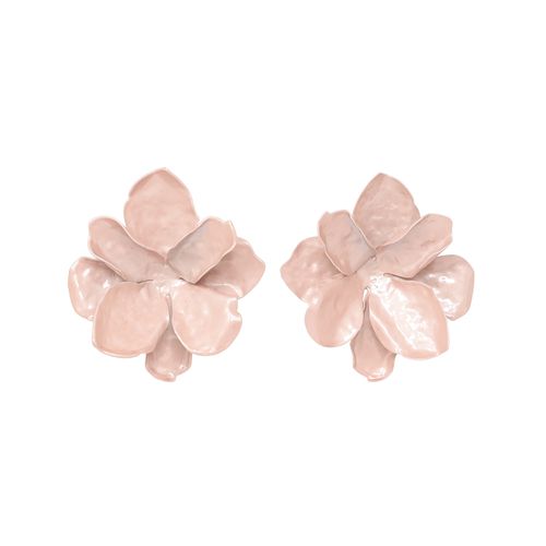 Aretes de flor rosados para mujer