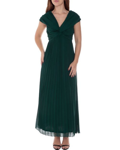 Vestido Marina maxi verde manga corta para mujer