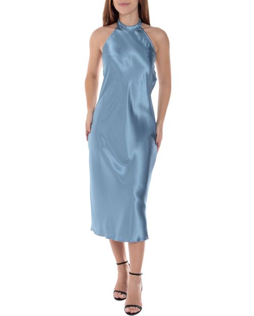 Vestido bebe midi celeste sin mangas para mujer