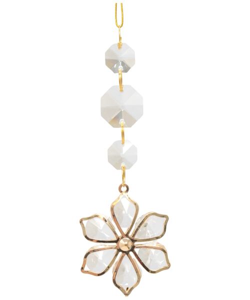 Adorno colgante decorativo con flor de cristal acrílico 12 cm