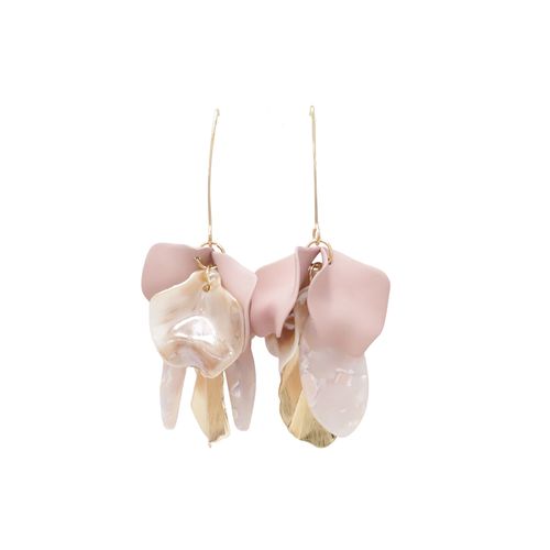 Aretes de pétalo bicolor para mujer