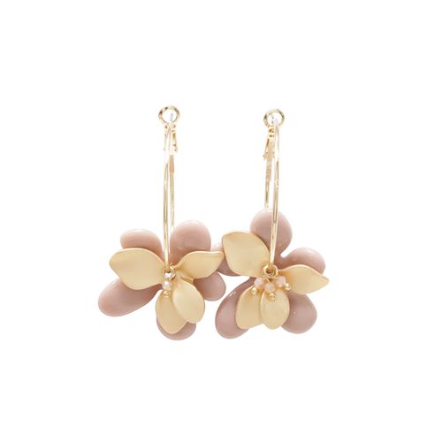 Aretes de flor bicolor para mujer