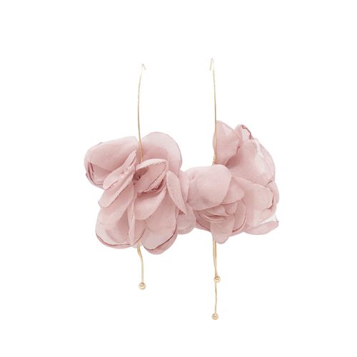 Aretes de flor rosados para mujer