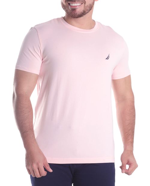 Camiseta básica Nautica rosada sólida para hombre