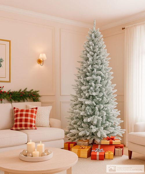 Árbol navideño nevado 9 pies (274 cm) con 2383 puntas