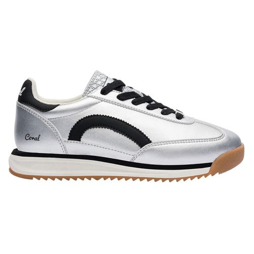 Zapato casual Coral color plateado para mujer