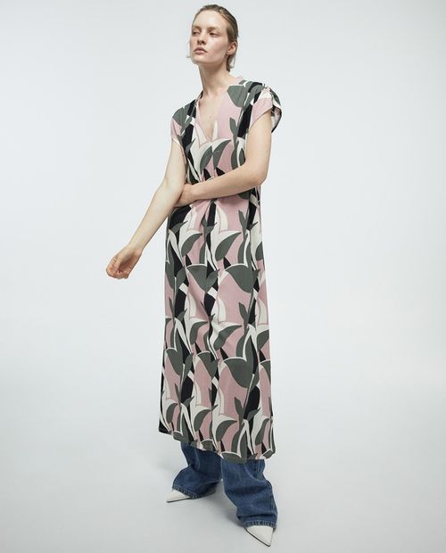 Vestido Sfera shift estampado mangas cortas para mujer