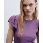 105021490-Blusa Sfera casual morada de mangas cortas para mujer