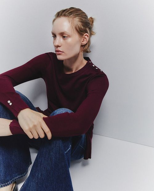 Suéter Sfera pull over morado para mujer