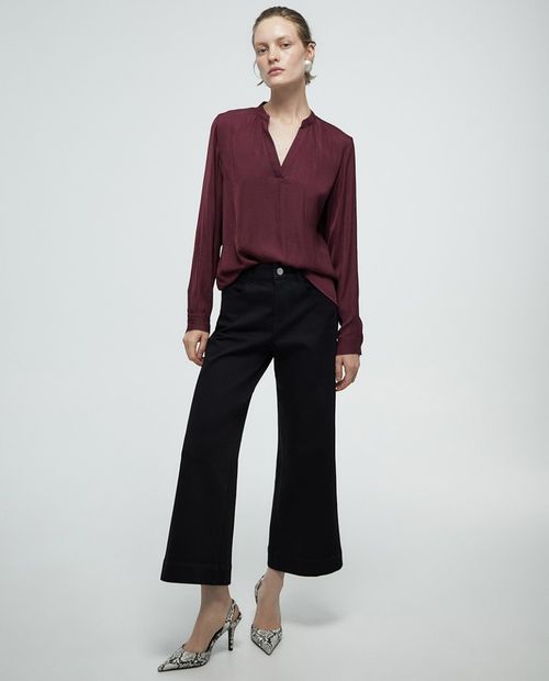 Blusa Sfera casual morada de manga larga para mujer