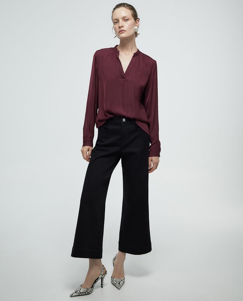 105021521-Blusa Sfera casual morada de manga larga para mujer
