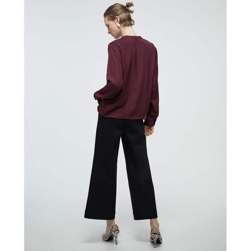 Blusa Sfera casual morada de manga larga para mujer