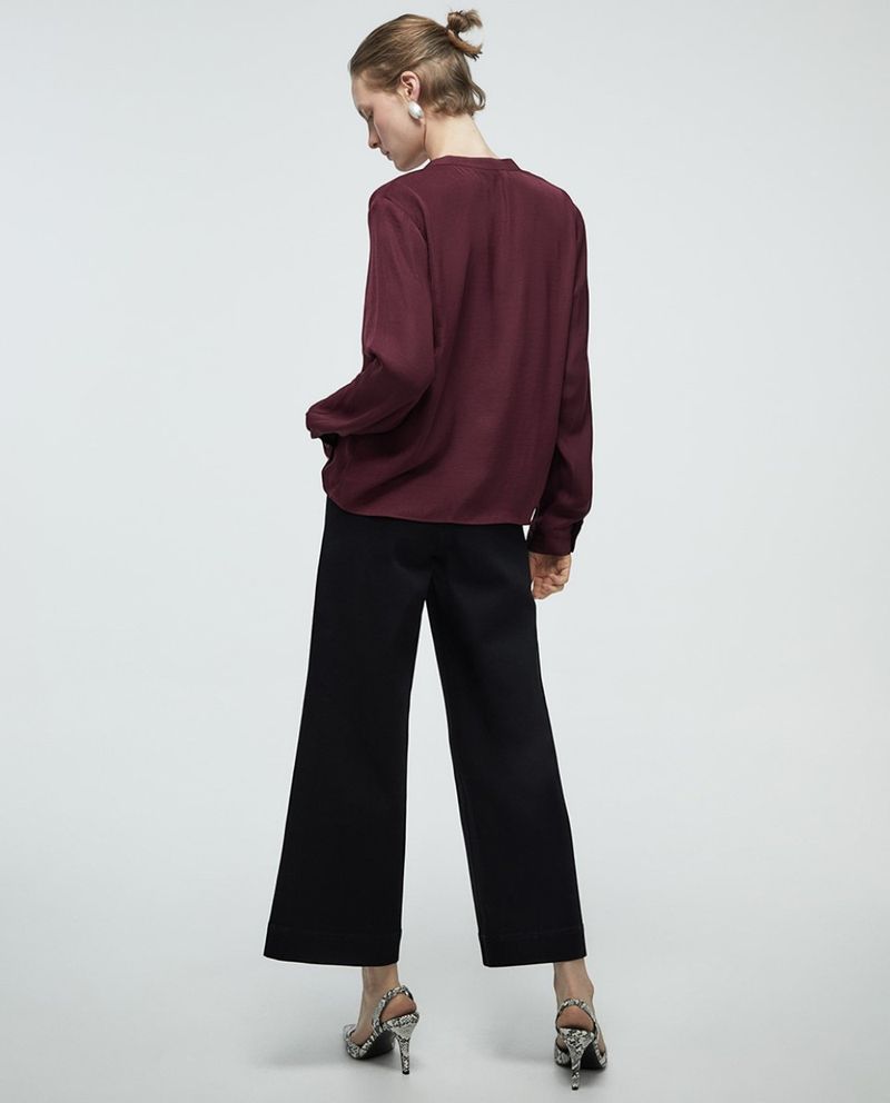 105021521-Blusa Sfera casual morada de manga larga para mujer